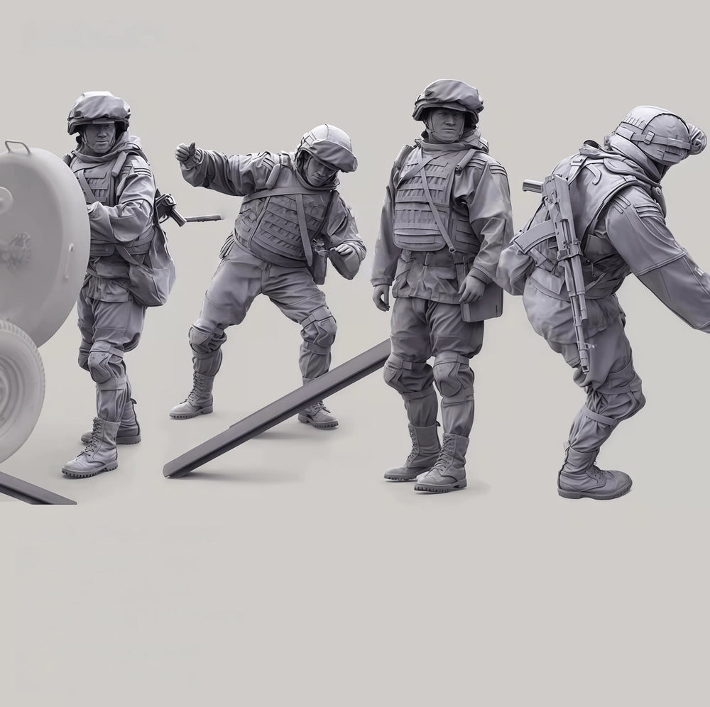 1/35 Modern Tactical Soldier with Plate Carrier and Rifle, Resin Model Figure Kit, Unassembled and Unpainted