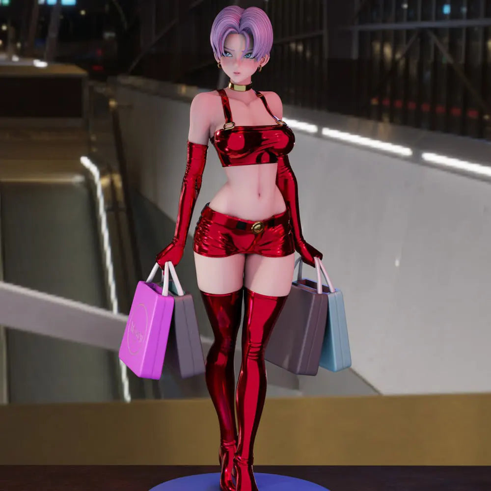 1/24 Modern Shopping Girl, Resin Model Figure Kit, Anime Theme, Unassembled and Unpainted