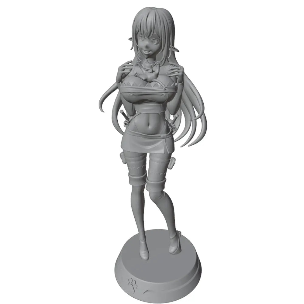 1/24 Long-Haired Anime Tactical Officer, Resin Model Figure Kit, Anime Theme, Unassembled and Unpainted
