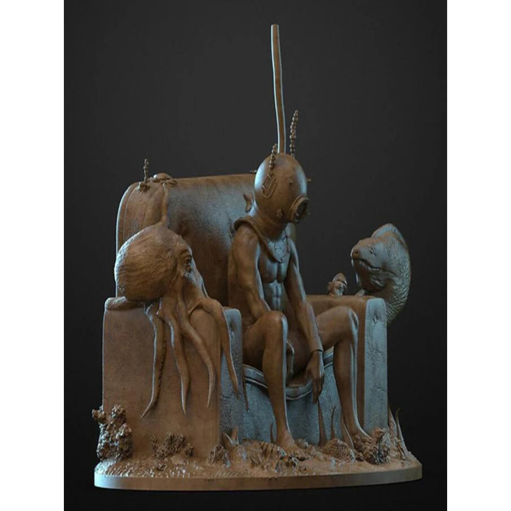 1/24 Dark Fantasy Demonic Throne, 4 Figures, Resin Model Diorama Kit, Fantasy Theme, Unassembled and Unpainted