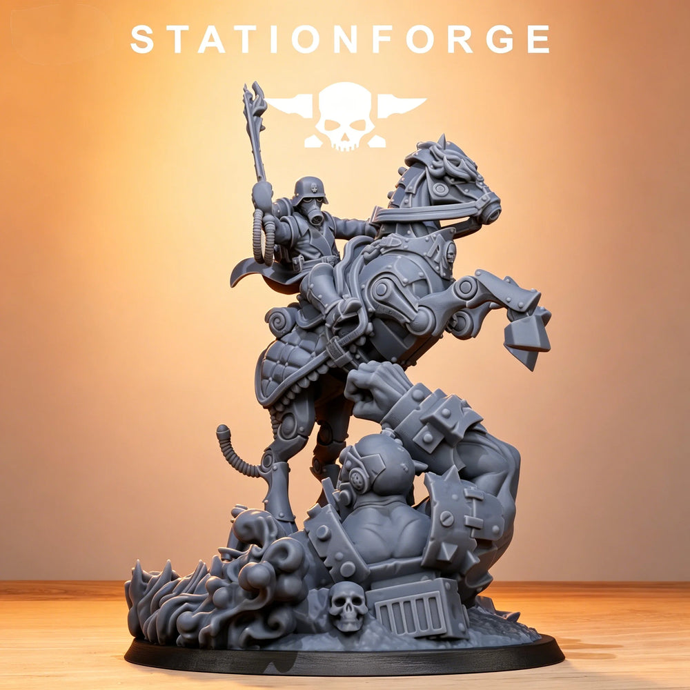 Chaos Warrior Officer Mounted, Resin Model Figure Kit, Fantasy Theme, Unassembled and Unpainted