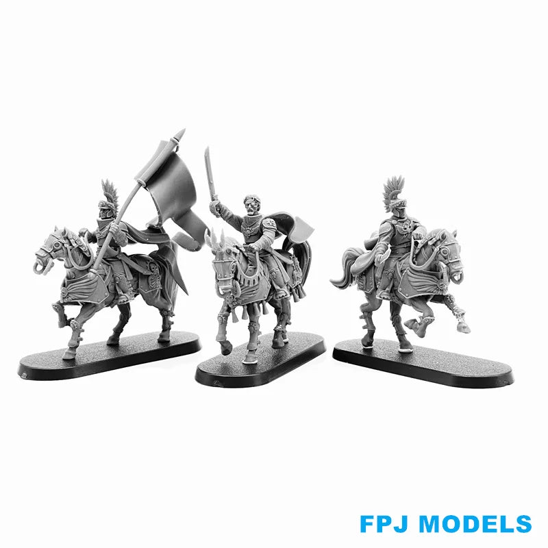 28mm Medieval Fantasy Medieval Cavalry Commanders, 12 Figures, Resin Model Figure Kit, Unassembled and Unpainted