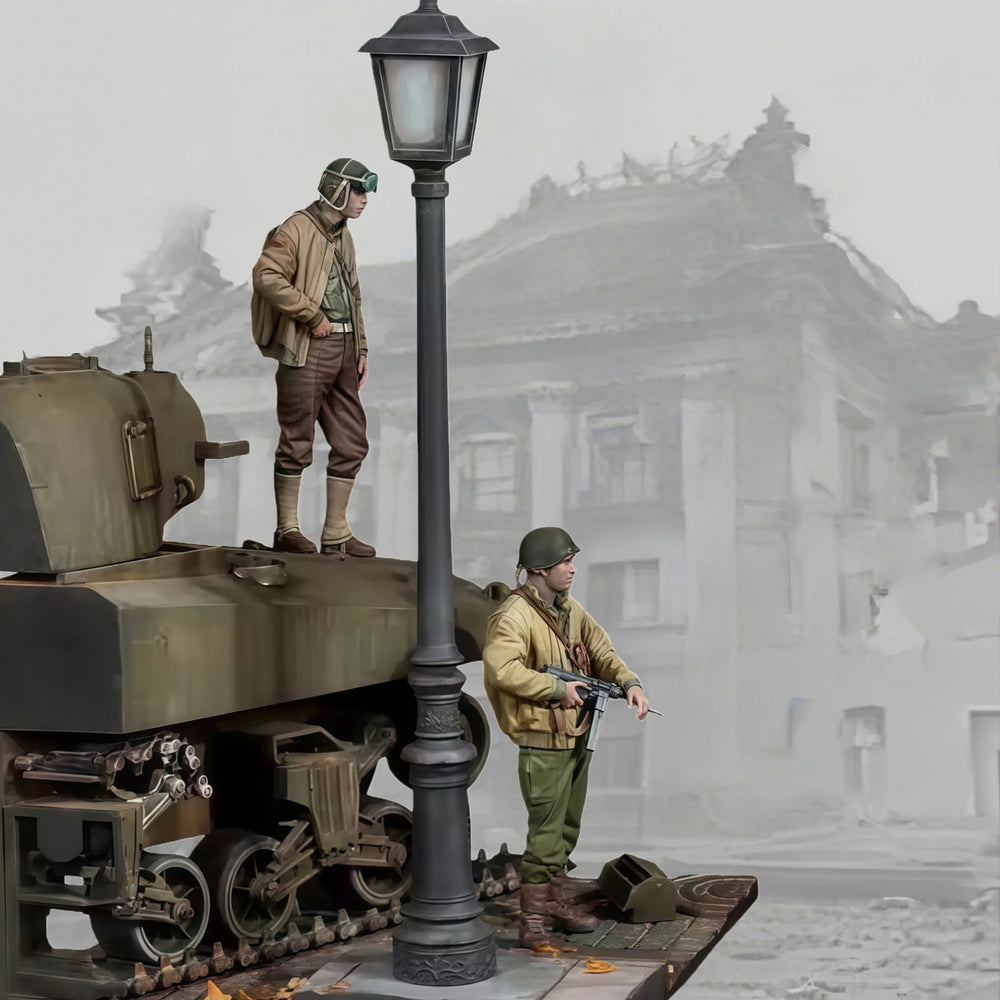 1/35 WWII German Checkpoint, 4 Figures, Resin Model Diorama Kit, Unassembled and Unpainted