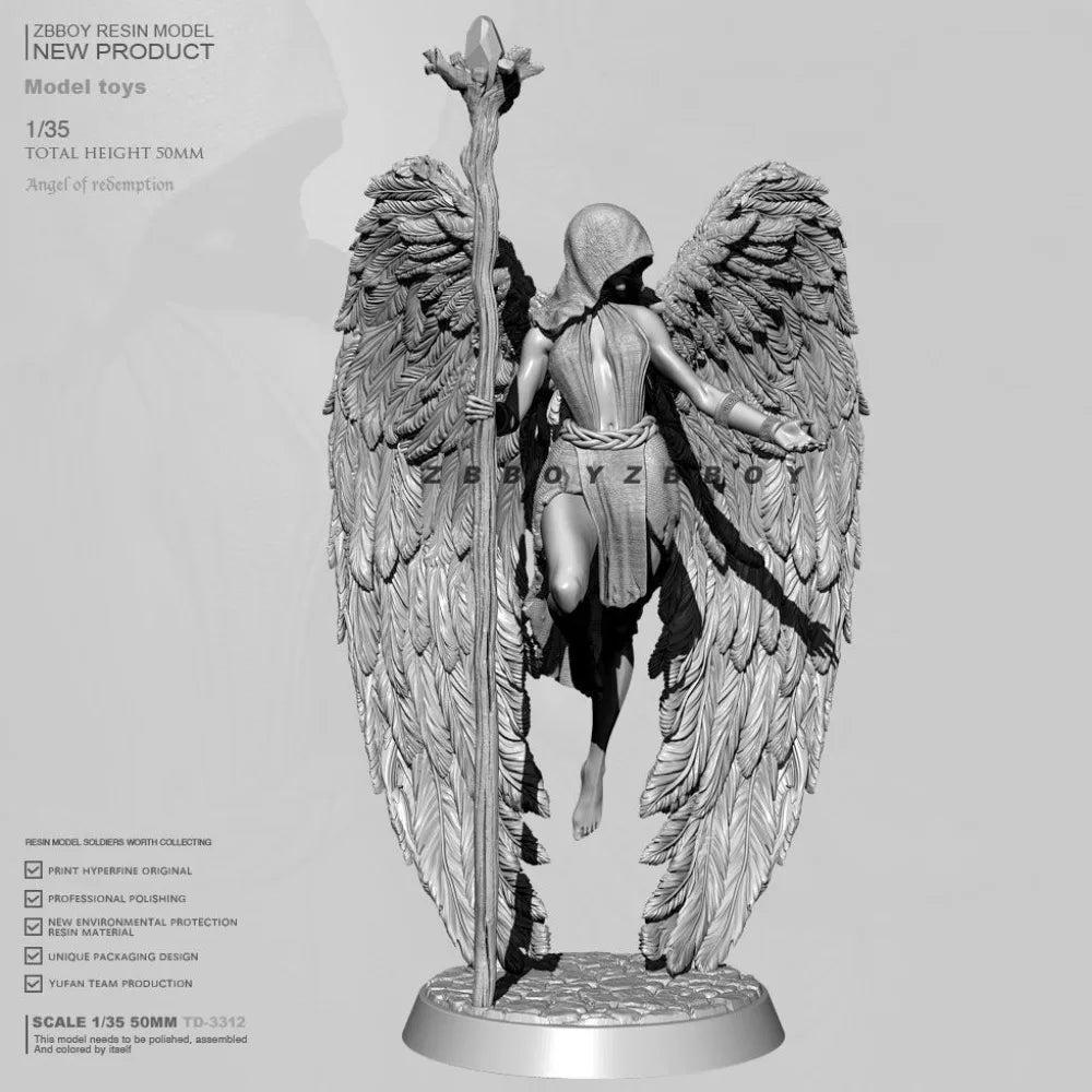 1/35 Angel Soldier, Resin Model Figure Kit, Fantasy Theme, Unassembled and Unpainted