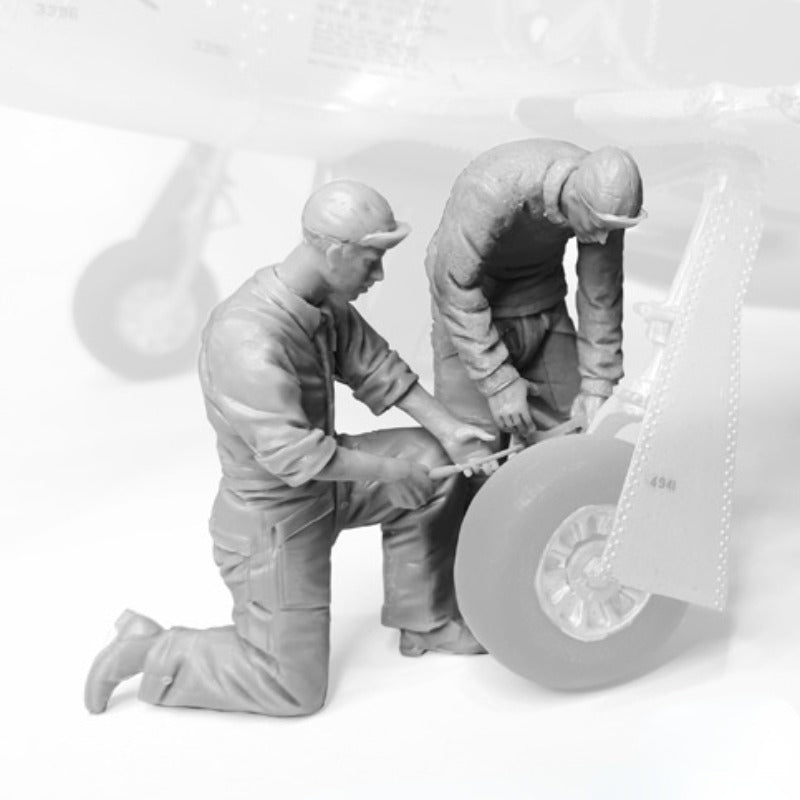 1/32 WWII USAAF Ground Crew, Resin Model Figure Kit, Unassembled and Unpainted