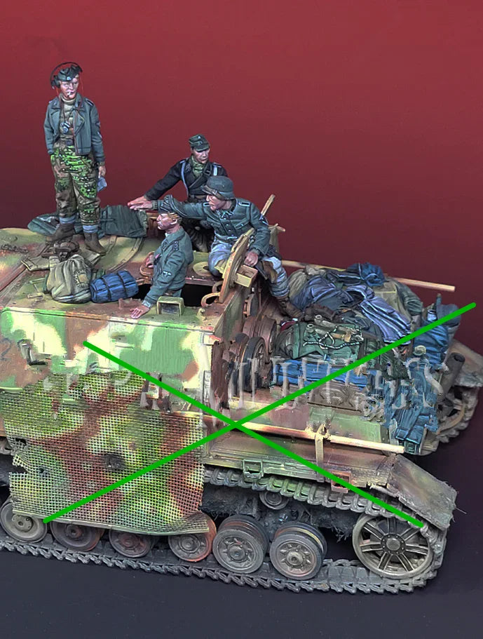 WWII German Soldiers with Tank — 1/35 Resin Figure Set