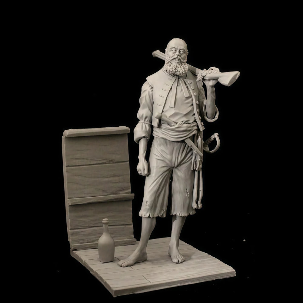 75mm Napoleonic Pirate, Resin Model Figure Kit, Unassembled and Unpainted