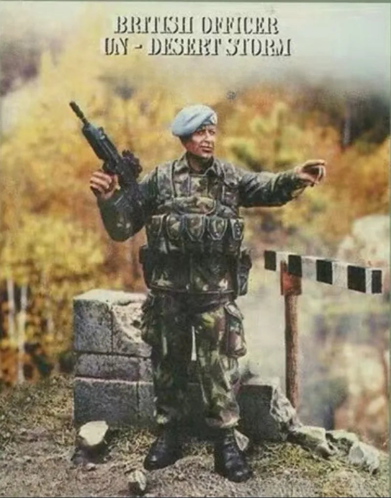 1/35 Modern British Officer Desert Storm, Resin Model Figure Kit, Unassembled and Unpainted