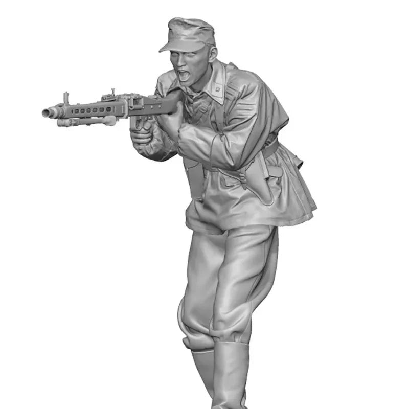 1/16 WWII German WWII MG42 Machine Gunner, Resin Model Figure Kit, Unassembled and Unpainted