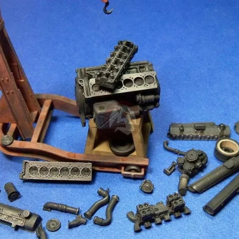 1/35 WWII Panzerwerk Workshop, Resin Model Diorama Kit, Unassembled and Unpainted