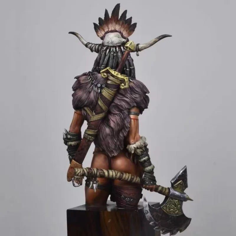 1/12 Female Warrior Barbarian, Resin Model Bust Kit, Fantasy Theme, Unassembled and Unpainted