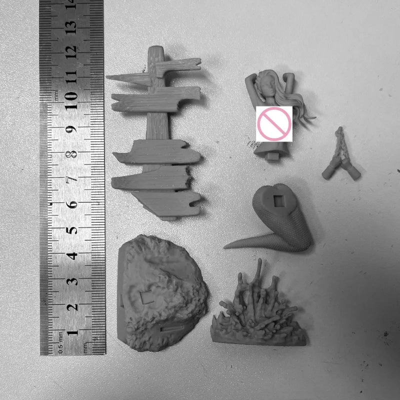 75mm Mermaid Fantasy, Resin Model Diorama Kit, Fantasy Theme, Unassembled and Unpainted