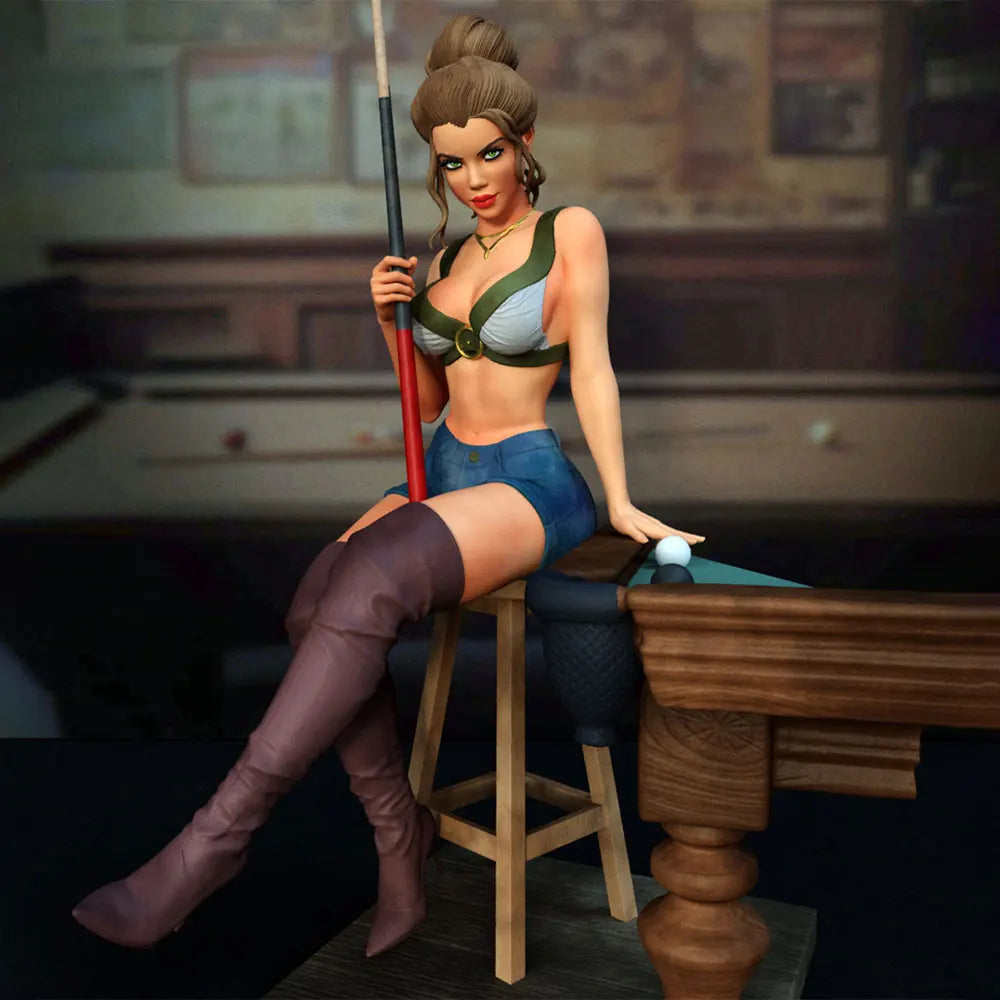 75mm Pin-up Billiards, Resin Model Figure Kit, Unassembled and Unpainted