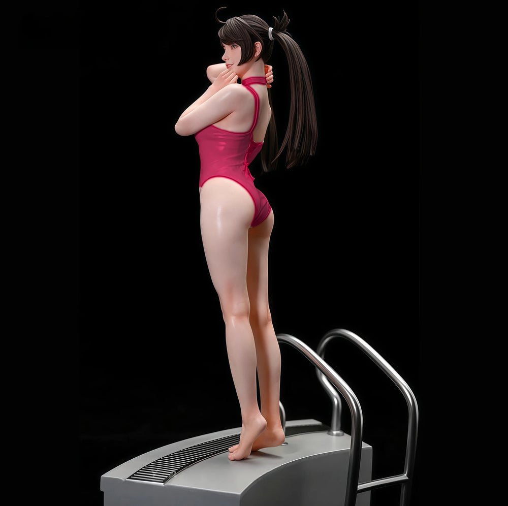 1/8 Pin-up Beauty By Pool, Resin Model Figure Kit, Unassembled and Unpainted