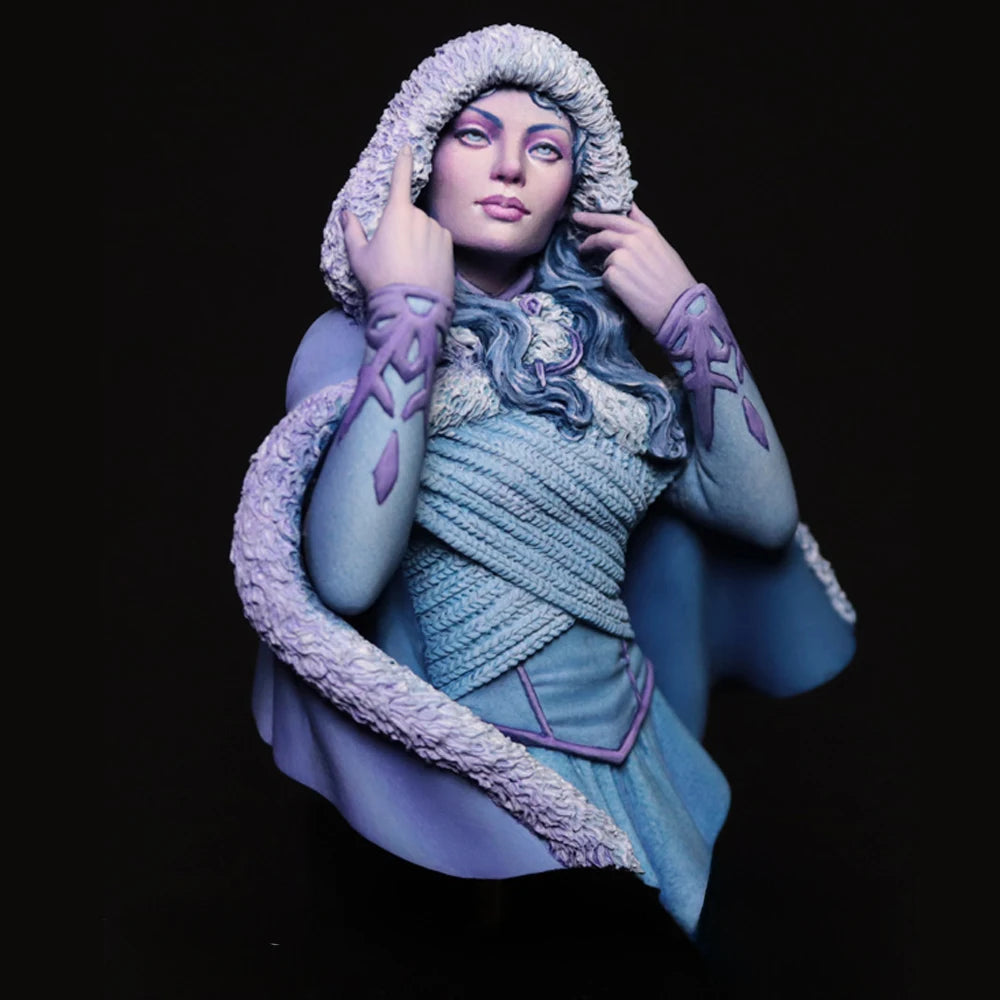 1/10 Winter Portrait Female, Resin Model Bust Kit, Fantasy Theme, Unassembled and Unpainted