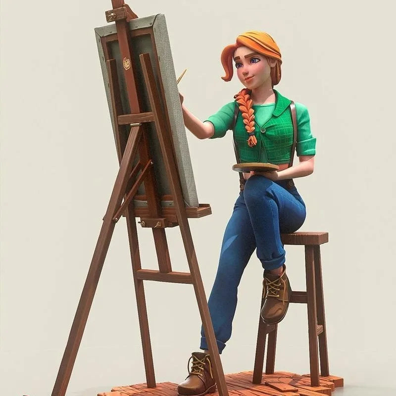 1/24 Female Artist Painter, Resin Model Figure Kit, Historical Theme, Unassembled and Unpainted