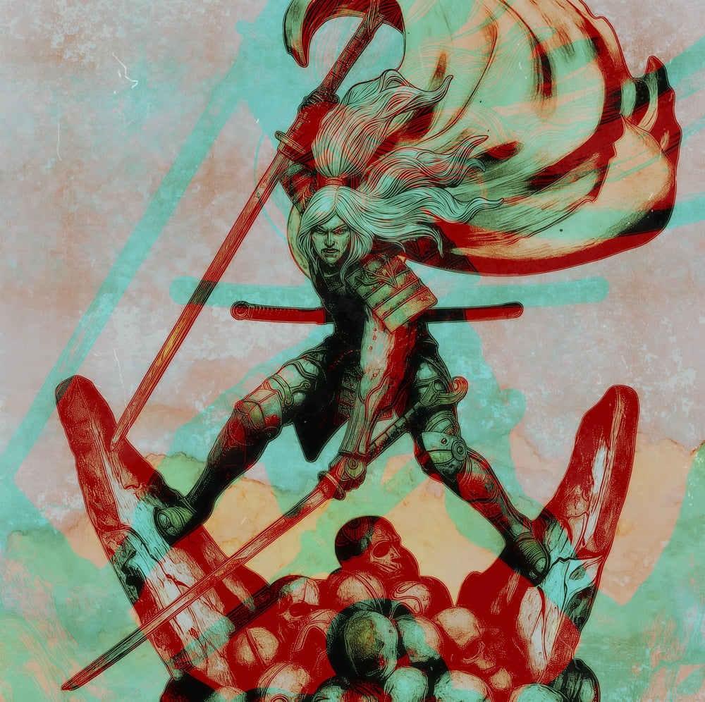1/24 Dual-Blade Swordswoman, Resin Model Figure Kit, Fantasy Theme, Unassembled and Unpainted