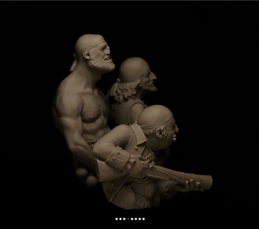 1/12 Male Character Busts, 4 Figures, Resin Model Bust Kit, Anime Theme, Unassembled and Unpainted