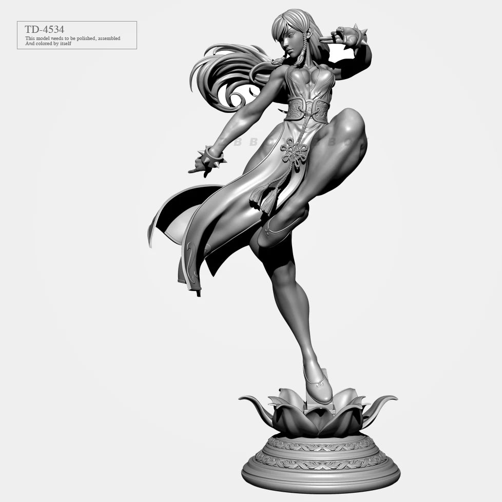 75mm Asian-Inspired Fantasy Sorceress, Resin Model Figure Kit, Anime Theme, Unassembled and Unpainted