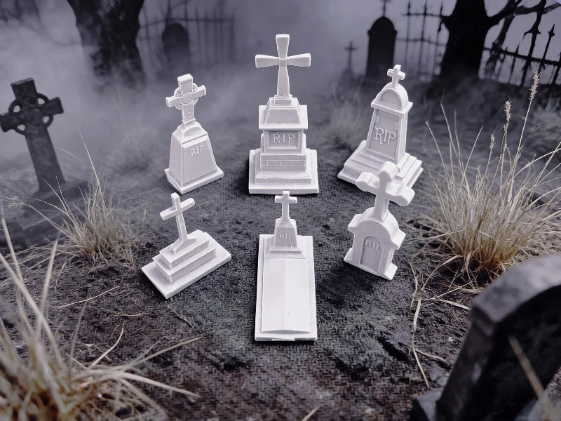 1/35 Ancient Cemetery Stone Monuments, 6 Figures, Resin Model Terrain Kit, Unassembled and Unpainted