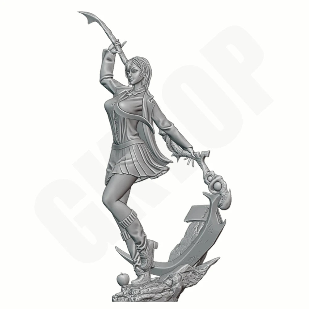 1/24 Warrior in School Uniform, Resin Model Figure Kit, Anime Theme, Unassembled and Unpainted