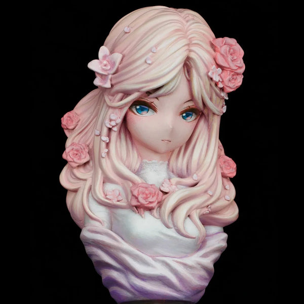 Mystic Sorceress with Floral Crown, Resin Model Bust Kit, Fantasy Theme, Unassembled and Unpainted