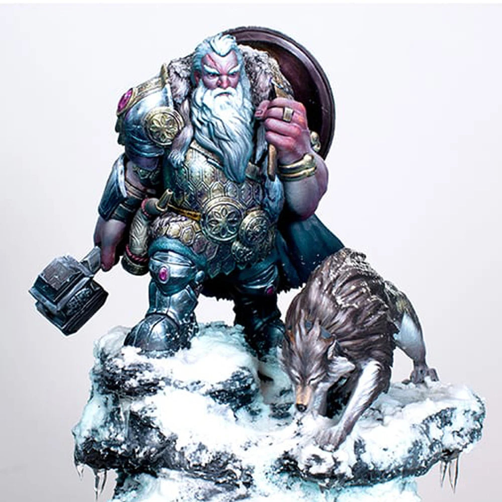 90mm Dwarf Warrior with Axe, Resin Model Figure Kit, Fantasy Theme, Unassembled and Unpainted