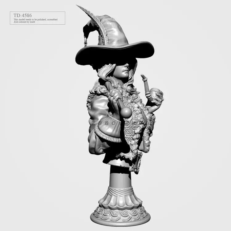 55mm Witches, 4 Figures, Resin Model Bust Kit, Fantasy Theme, Unassembled and Unpainted
