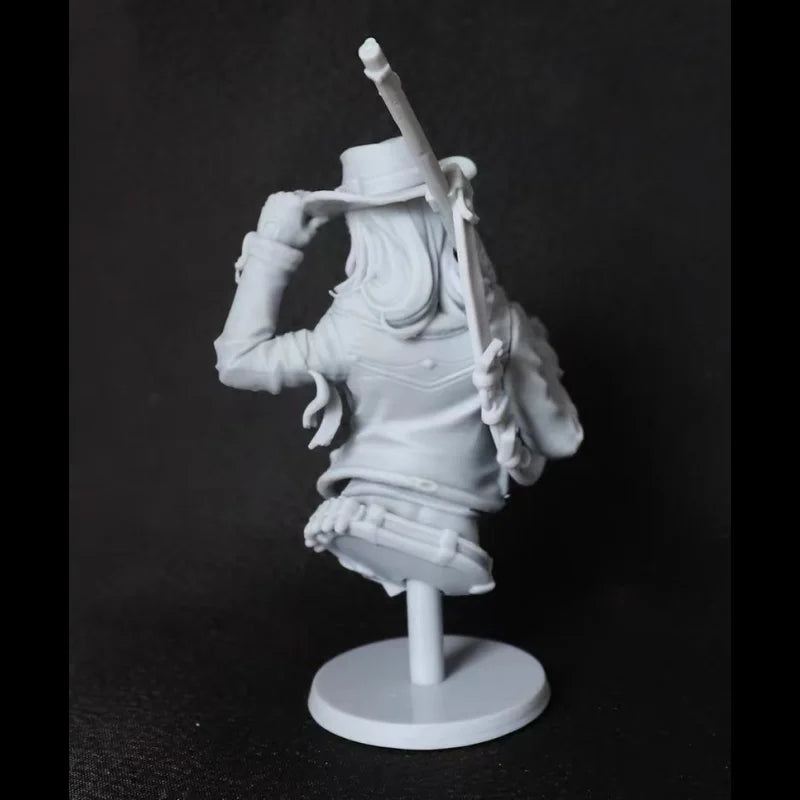 60mm Pirate Swashbuckler Adjusting Tricorn Hat, Resin Model Bust Kit, Fantasy Theme, Unassembled and Unpainted