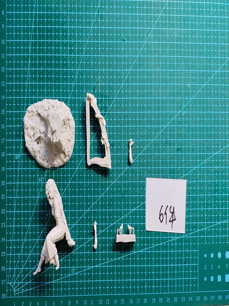 1/24 Female Warrior in Combat Lunge, Resin Model Figure Kit, Fantasy Theme, Unassembled and Unpainted