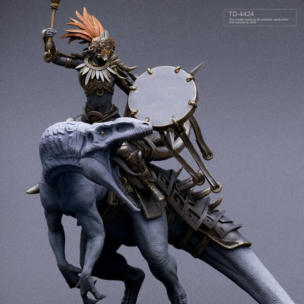 50mm Female Dragon Warrior, Resin Model Figure Kit, Fantasy Theme, Unassembled and Unpainted
