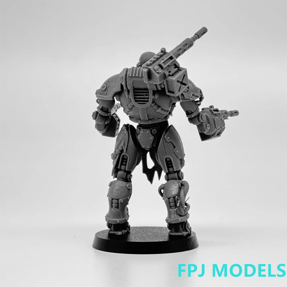 28mm Exoskeleton Soldiers, 4 Figures, Resin Model Figure Kit, Sci-Fi Theme, Unassembled and Unpainted