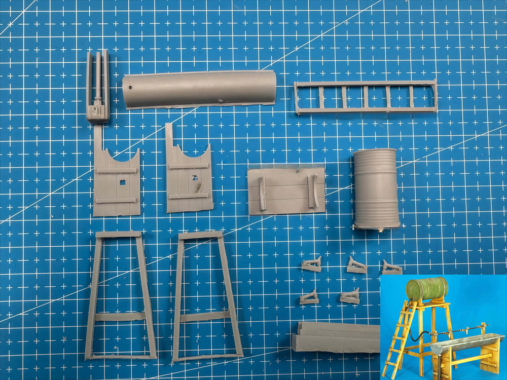 1/35 WWII Military Water Installation, Resin Model Diorama Kit, Unassembled and Unpainted