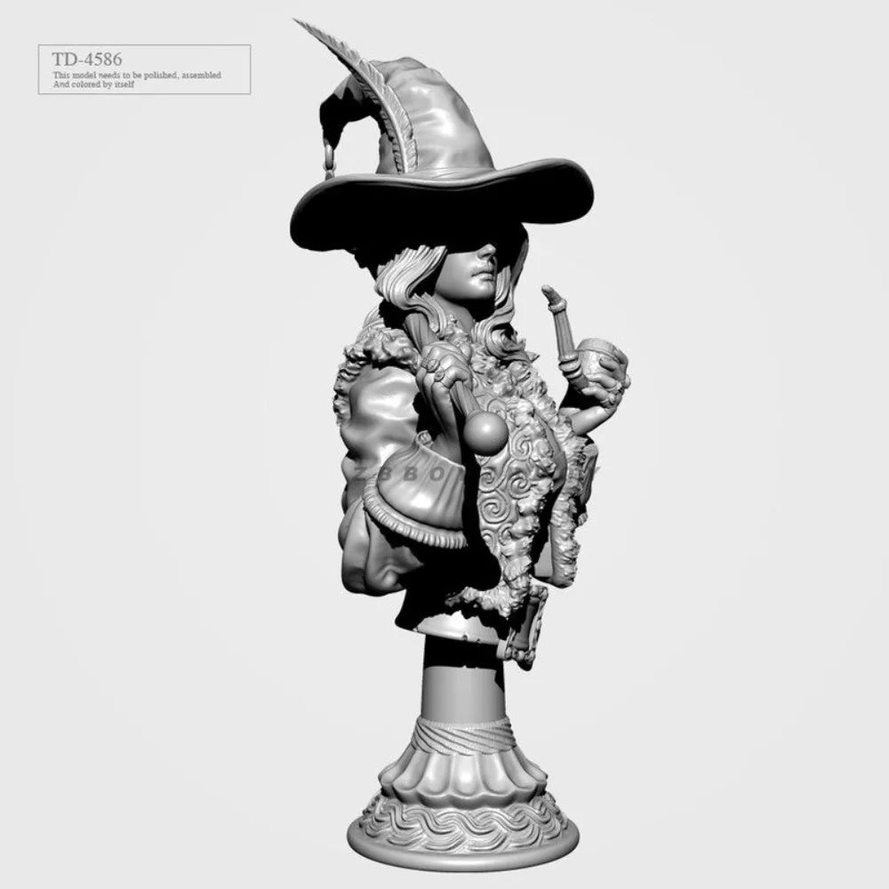 55mm Witches, 4 Figures, Resin Model Bust Kit, Fantasy Theme, Unassembled and Unpainted