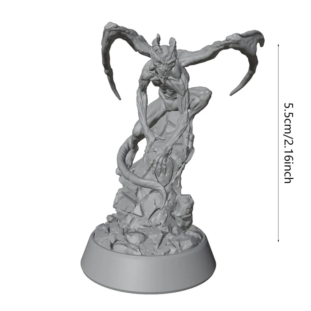 55mm Demonic Creature, Resin Model Figure Kit, Fantasy Theme, Unassembled and Unpainted