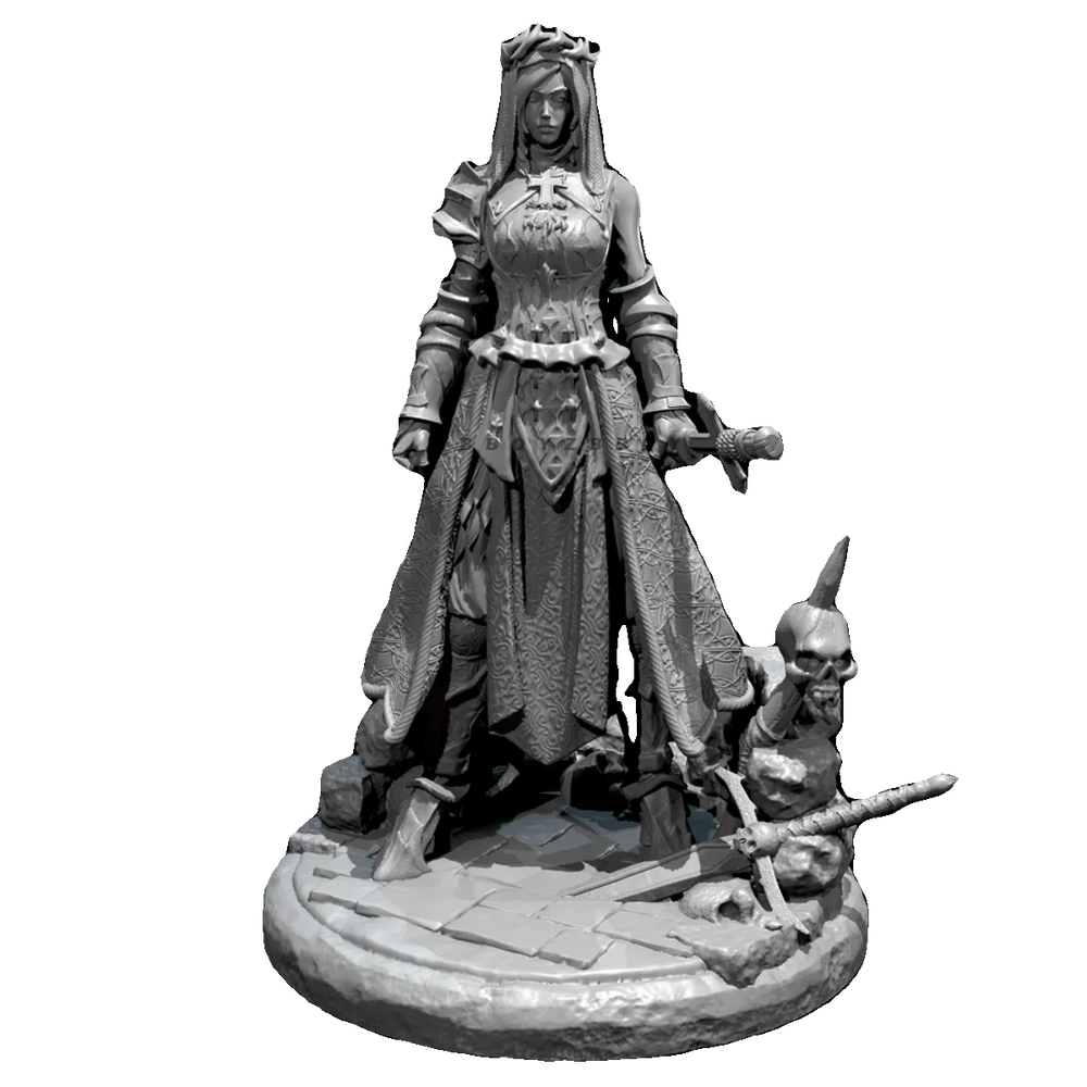 75mm Medieval Fantasy Warriors, 3 Figures, Resin Model Diorama Kit, Fantasy Theme, Unassembled and Unpainted