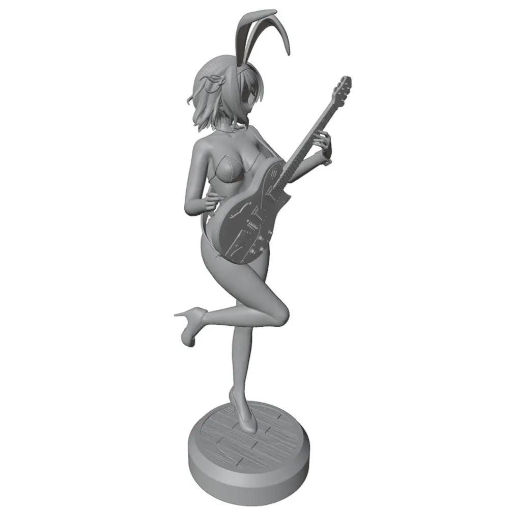75mm Anime Bunny Girl with Guitar, Resin Model Figure Kit, Unassembled and Unpainted