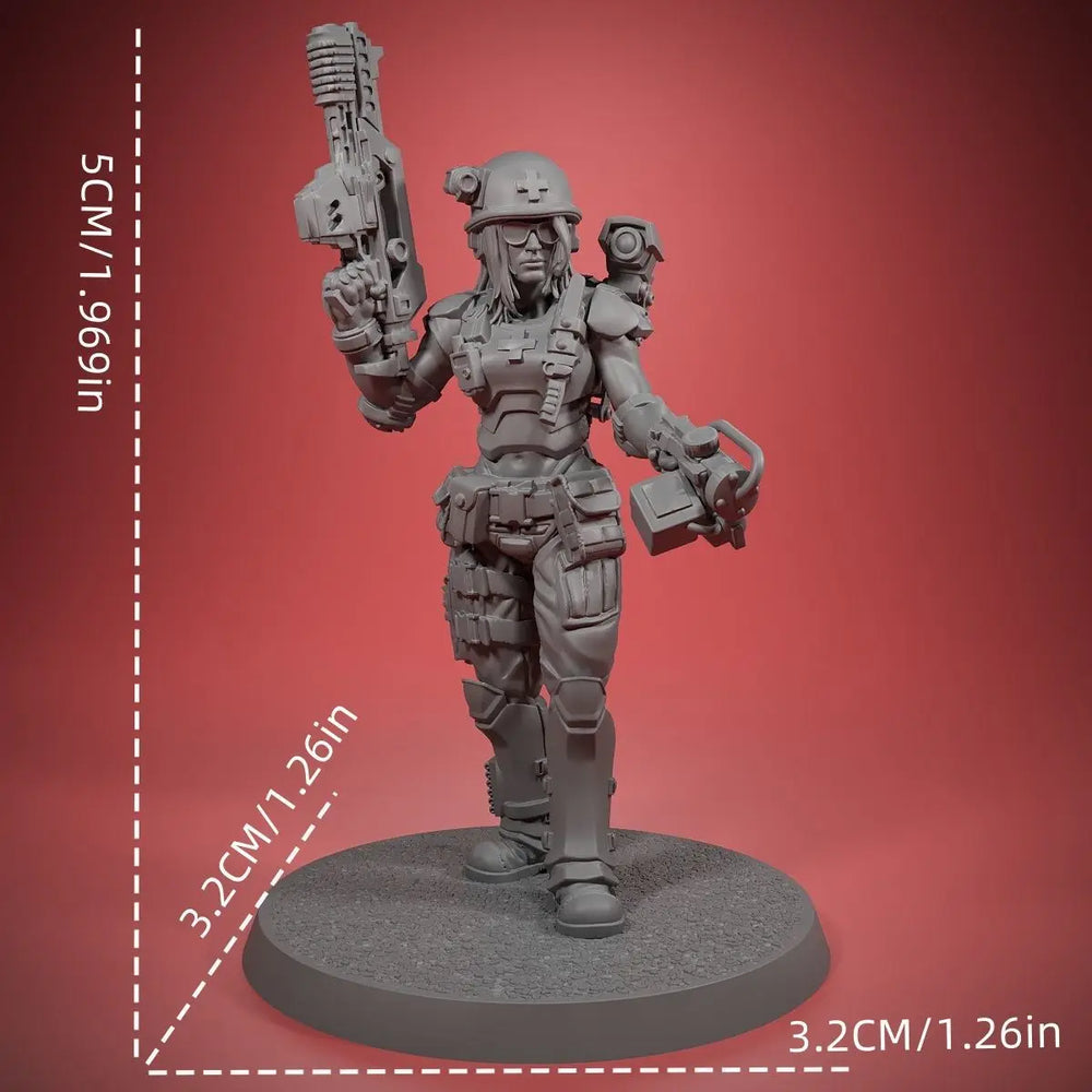 32mm Tactical Soldier, Resin Model Figure Kit, Sci-Fi Theme, Unassembled and Unpainted