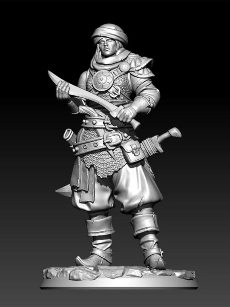 1/24 Medieval Mongol Warrior, Resin Model Figure Kit, Unassembled and Unpainted