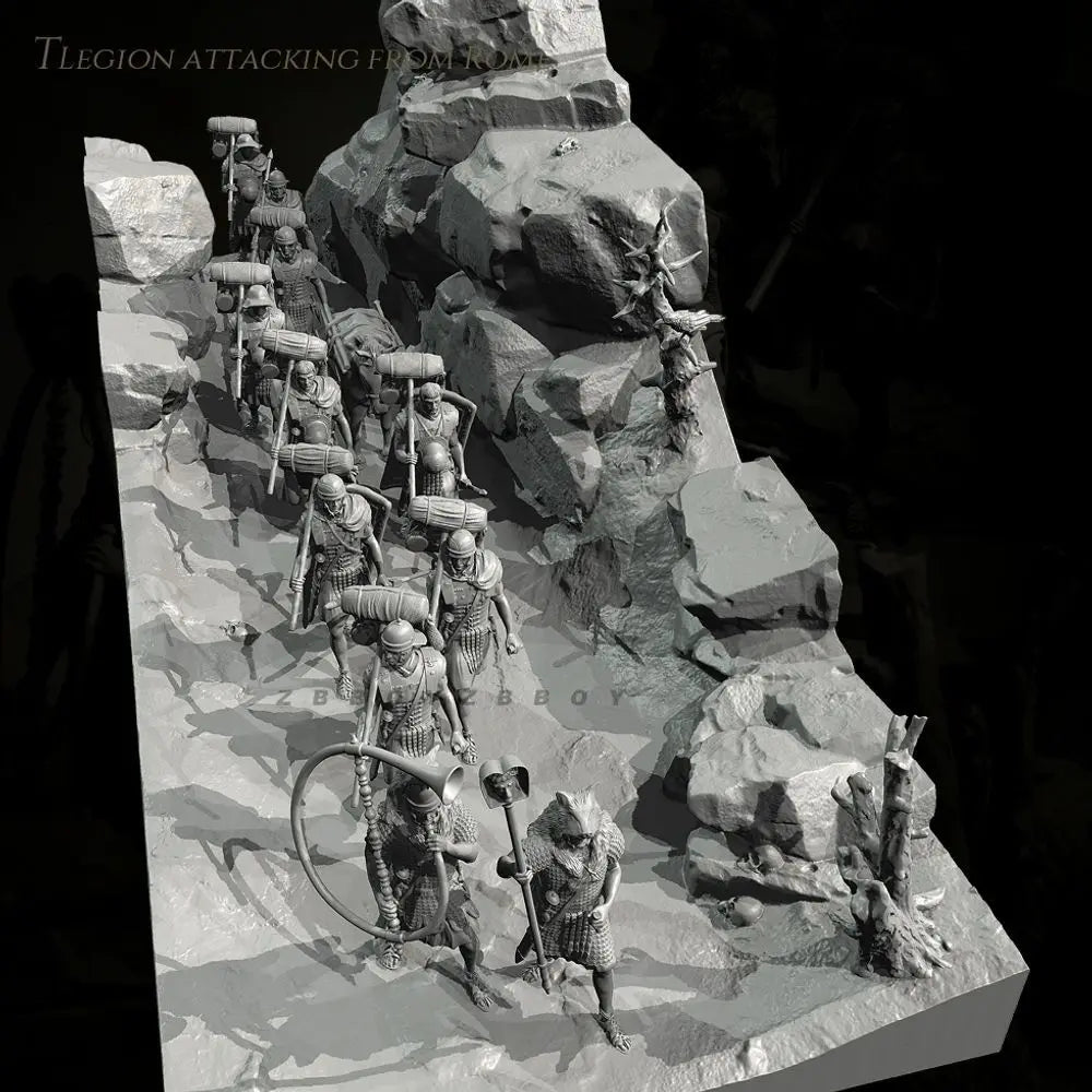 50mm Ancient Roman Legion, 25 Figures, Resin Model Diorama Kit, Unassembled and Unpainted