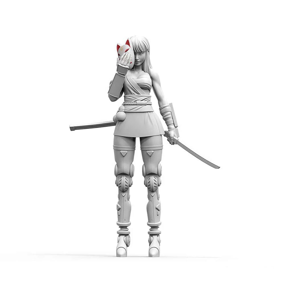 1/35 Female Warrior Swordsman, Resin Model Figure Kit, Fantasy Theme, Unassembled and Unpainted