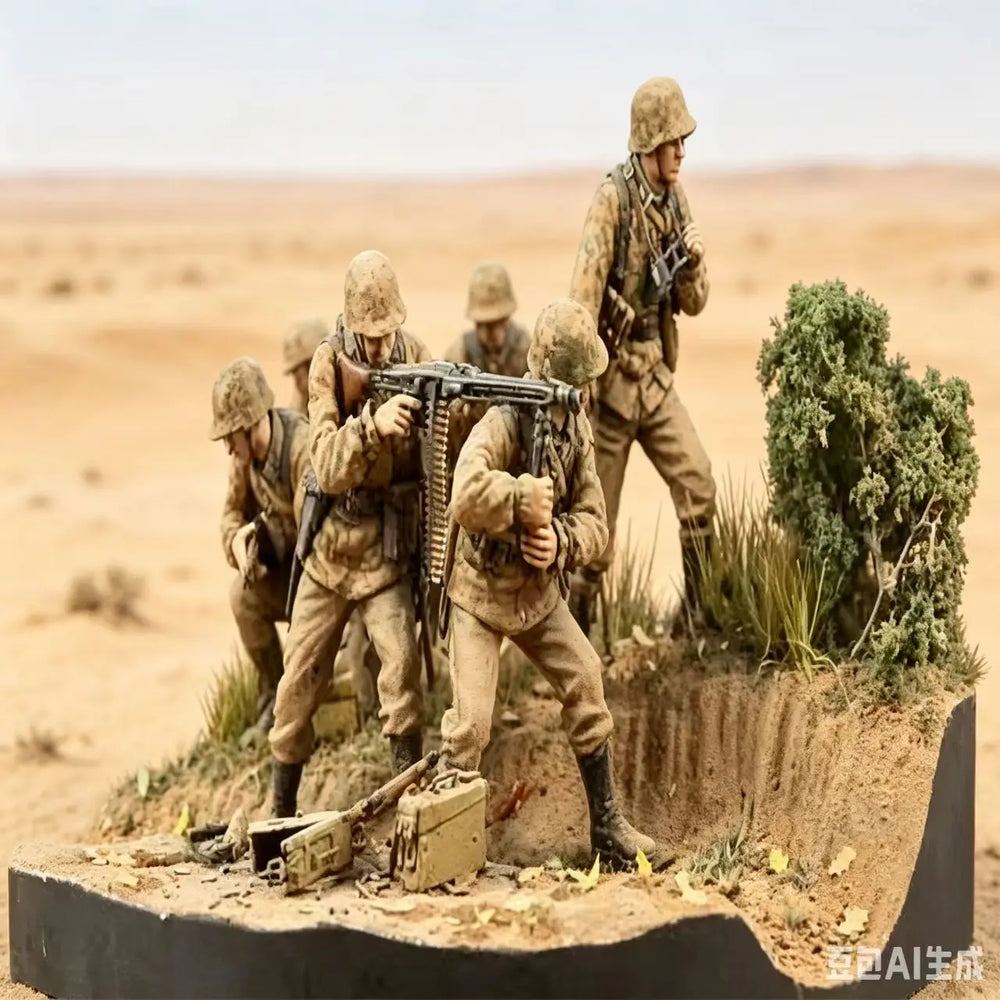 1/35 Modern Infantry Team with Machine Gunner, 4 Figures, Resin Model Figure Kit, Unassembled and Unpainted