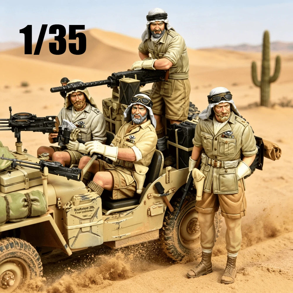 1/35 Modern Desert Special Forces, 4 Figures, Resin Model Figure Kit, Unassembled and Unpainted