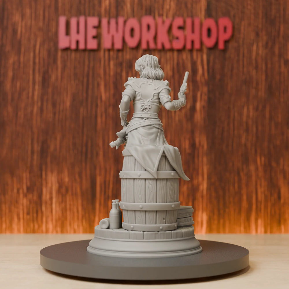 75mm Female Elf Rogue Sharpshooter, Resin Model Figure Kit, Fantasy Theme, Unassembled and Unpainted