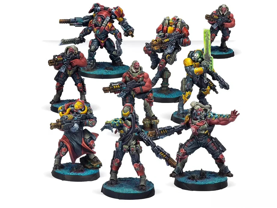 28mm Morat Aggression Forces Soldiers, 9 Figures, Resin Model Figure Kit, Sci-Fi Theme, Unassembled and Unpainted