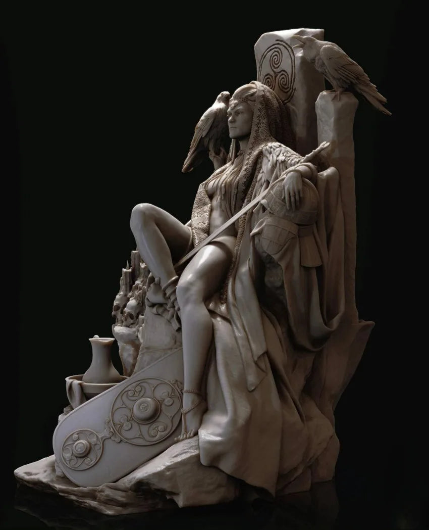 1/24 The Morrigan Celtic Goddess, Resin Model Figure Kit, Mythology Theme, Unassembled and Unpainted