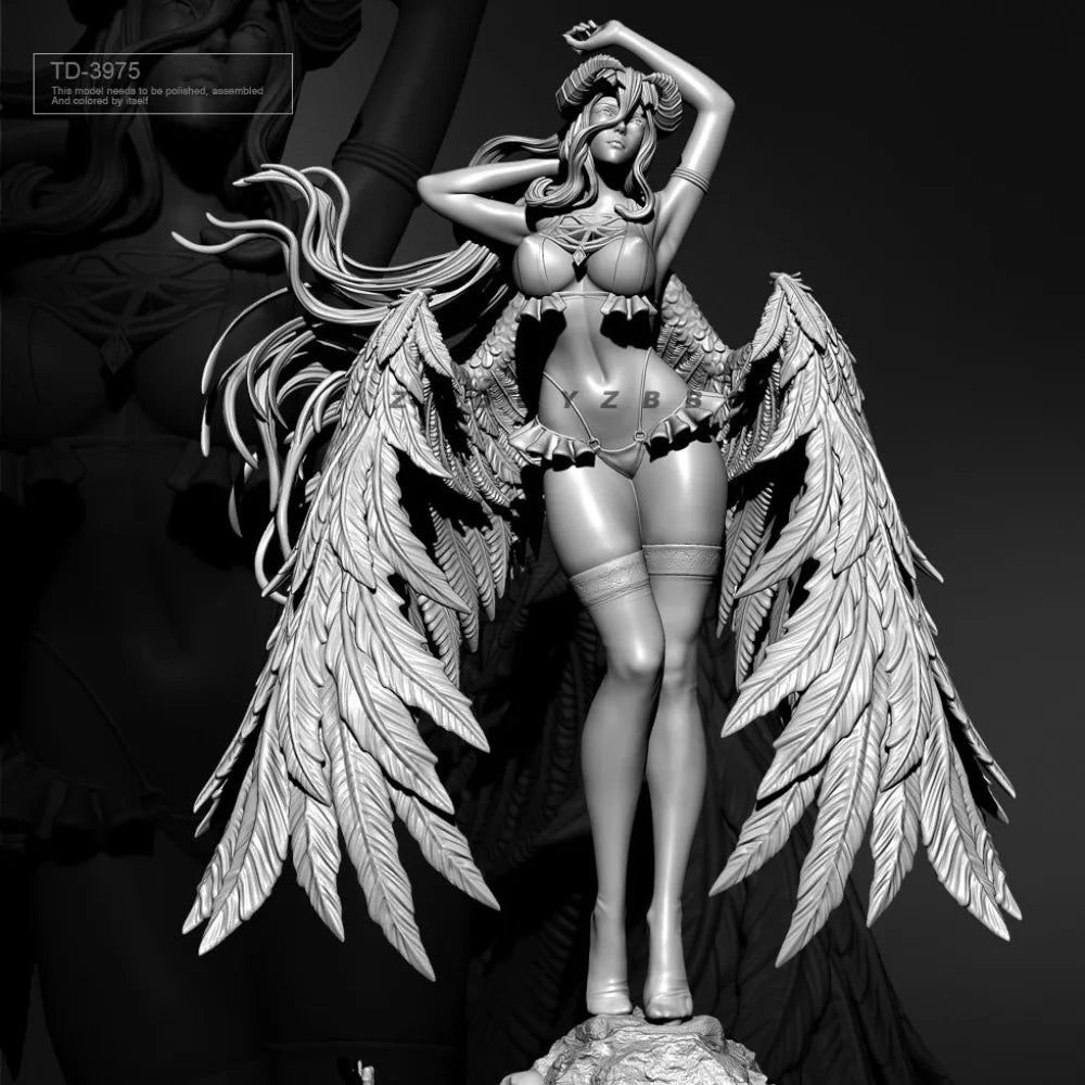 80mm Fallen Angel, Resin Model Figure Kit, Fantasy Theme, Unassembled and Unpainted