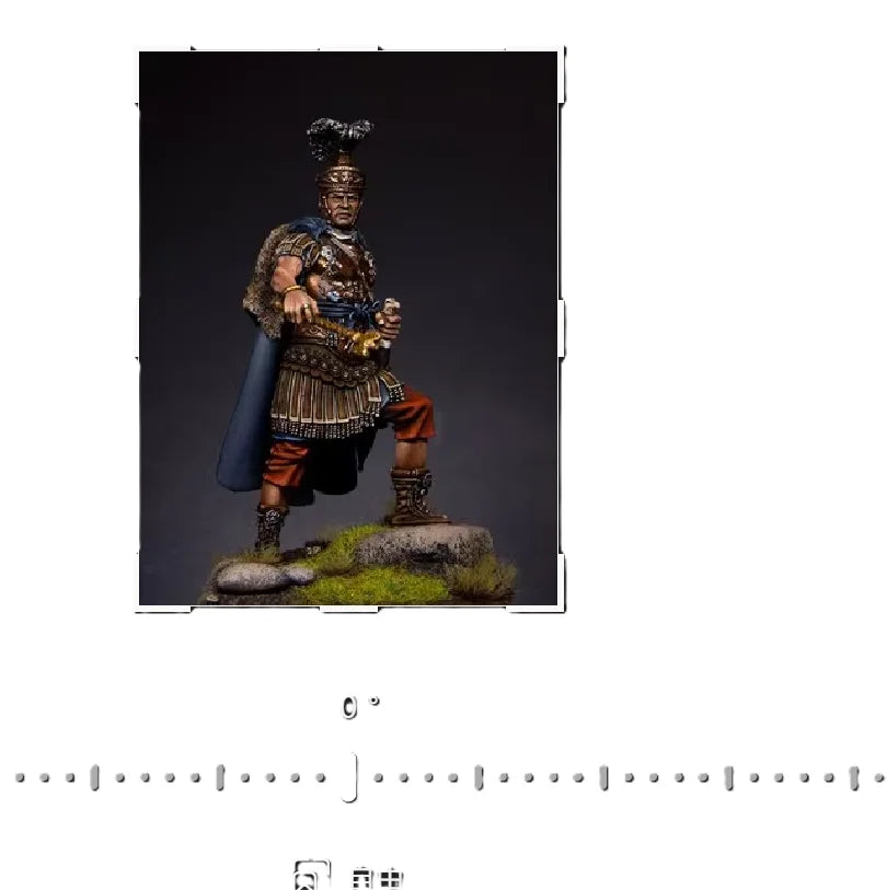 1/24 Napoleonic Officer in Ornate Armor with Feathered Plume, Resin Model Figure Kit, Unassembled and Unpainted