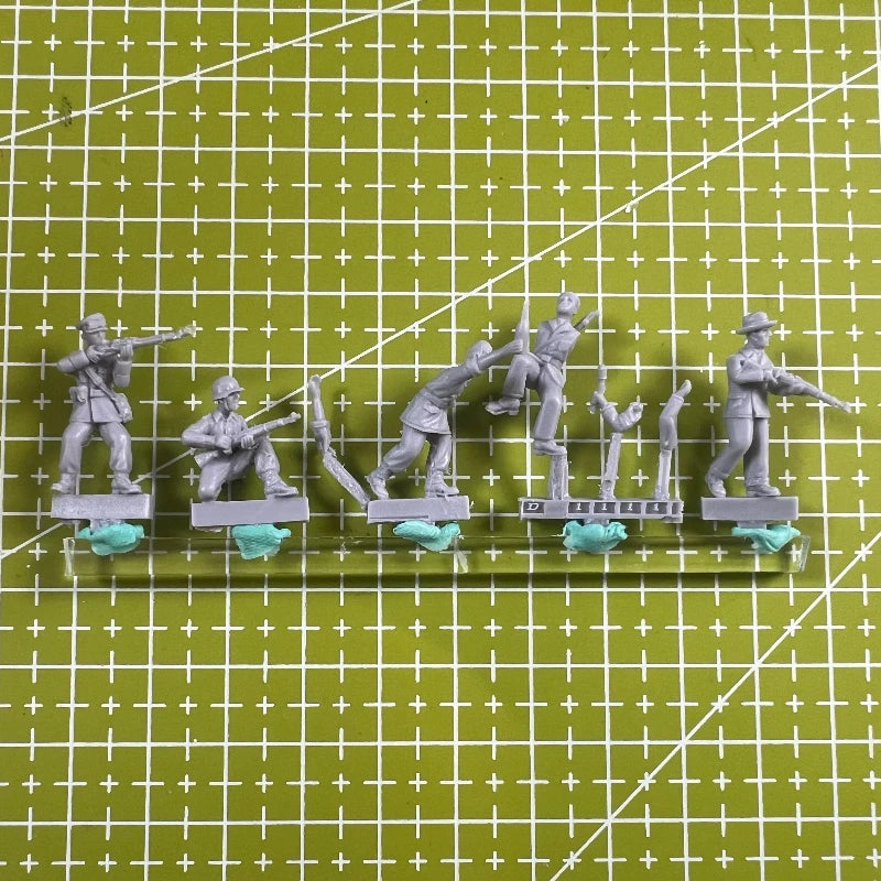 1/72 Infantry Soldiers, 10 Figures, Resin Model Figure Kit, Military Theme, Unassembled and Unpainted