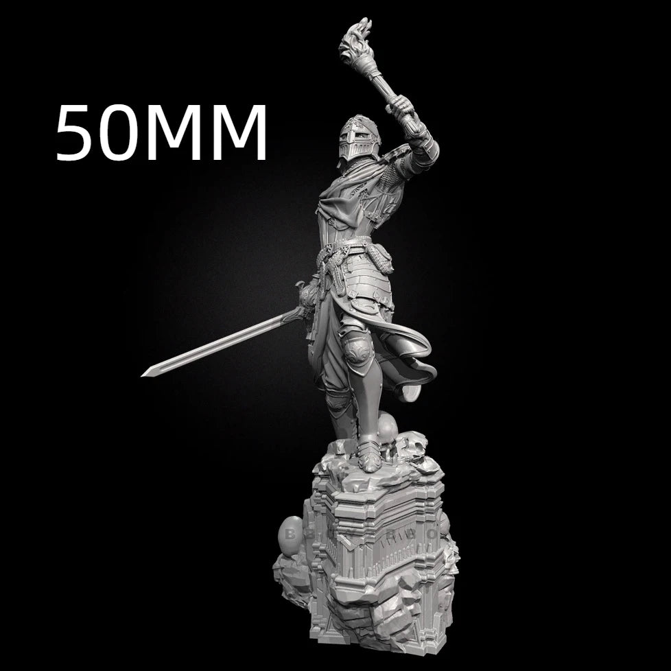75mm Female Knight Commander, Resin Model Figure Kit, Fantasy Theme, Unassembled and Unpainted